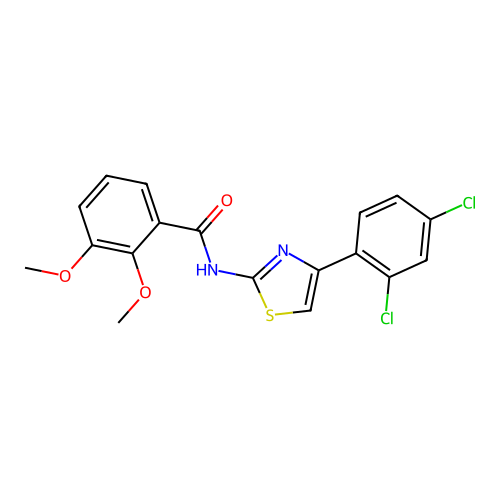 N-[4-(2,4-dichlorophenyl)-1,3-thiazol-2-yl]-2,3-dimethoxybenzamide structure