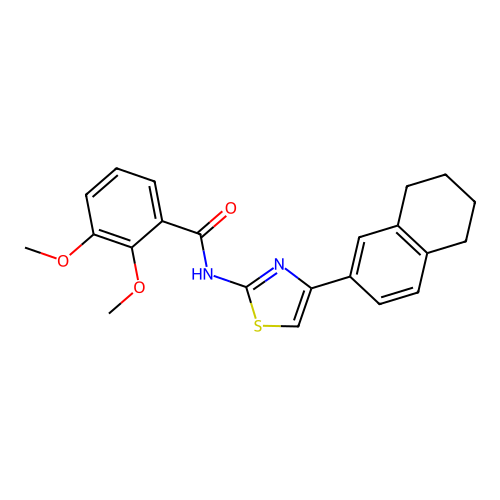 2,3-dimethoxy-N-[4-(5,6,7,8-tetrahydronaphthalen-2-yl)-1,3-thiazol-2-yl]benzamide structure
