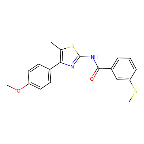 N-(4-(4-methoxyphenyl)-5-methylthiazol-2-yl)-3-(methylthio)benzamide structure