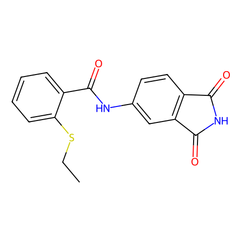 N-(1,3-dioxoisoindol-5-yl)-2-ethylsulfanylbenzamide structure