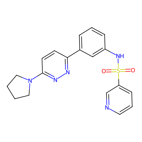 N-(3-(6-(pyrrolidin-1-yl)pyridazin-3-yl)phenyl)pyridine-3-sulfonamide structure