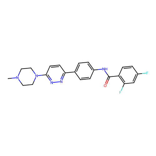 2,4-difluoro-N-(4-(6-(4-methylpiperazin-1-yl)pyridazin-3-yl)phenyl)benzamide structure