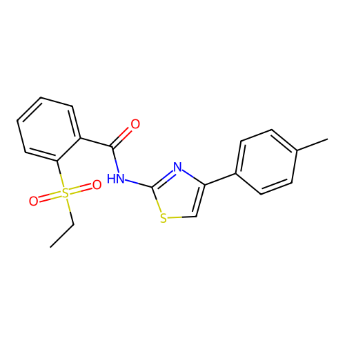 2-(ethanesulfonyl)-N-[4-(4-methylphenyl)-1,3-thiazol-2-yl]benzamide structure
