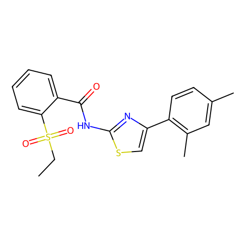 N-(4-(2,4-dimethylphenyl)thiazol-2-yl)-2-(ethylsulfonyl)benzamide structure