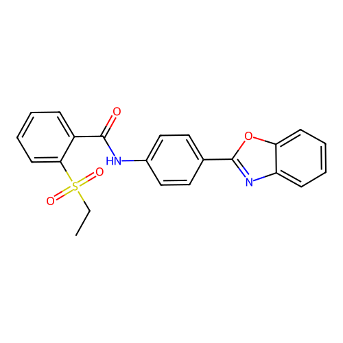 N-(4-(benzo[d]oxazol-2-yl)phenyl)-2-(ethylsulfonyl)benzamide structure
