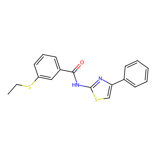 3-(ethylthio)-N-(4-phenylthiazol-2-yl)benzamide structure