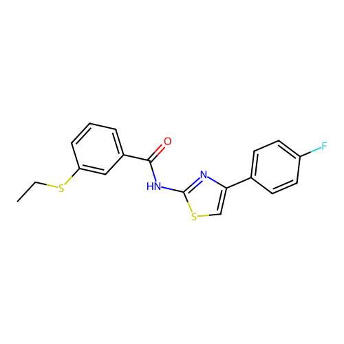 3-(ethylthio)-N-(4-(4-fluorophenyl)thiazol-2-yl)benzamide structure