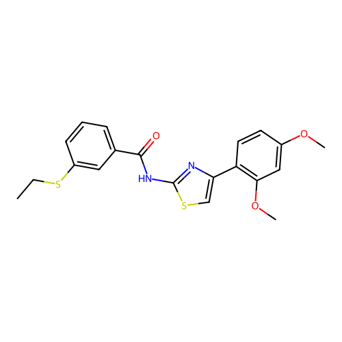 N-(4-(2,4-dimethoxyphenyl)thiazol-2-yl)-3-(ethylthio)benzamide structure