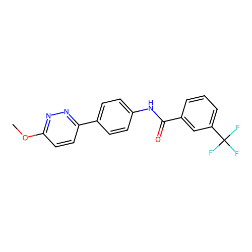 N-[4-(6-methoxypyridazin-3-yl)phenyl]-3-(trifluoromethyl)benzamide structure