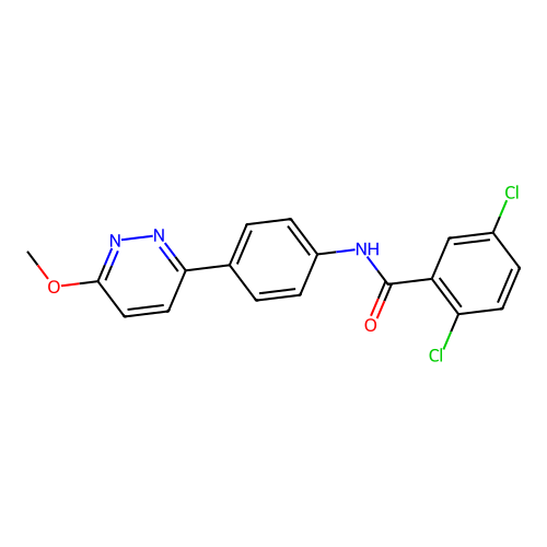 2,5-dichloro-N-[4-(6-methoxypyridazin-3-yl)phenyl]benzamide structure