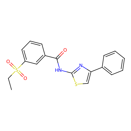 3-(ethylsulfonyl)-N-(4-phenylthiazol-2-yl)benzamide structure