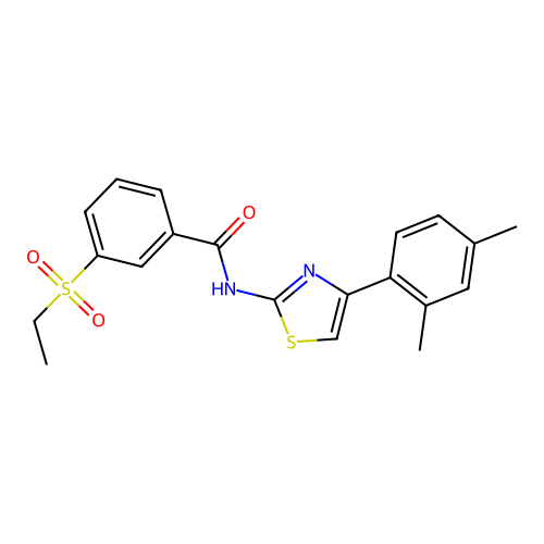 N-(4-(2,4-dimethylphenyl)thiazol-2-yl)-3-(ethylsulfonyl)benzamide structure