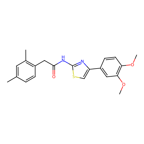 N-(4-(3,4-dimethoxyphenyl)thiazol-2-yl)-2-(2,4-dimethylphenyl)acetamide structure