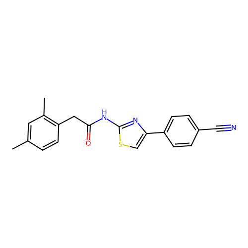 N-(4-(4-cyanophenyl)thiazol-2-yl)-2-(2,4-dimethylphenyl)acetamide structure