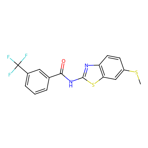 N-(6-(methylthio)benzo[d]thiazol-2-yl)-3-(trifluoromethyl)benzamide structure