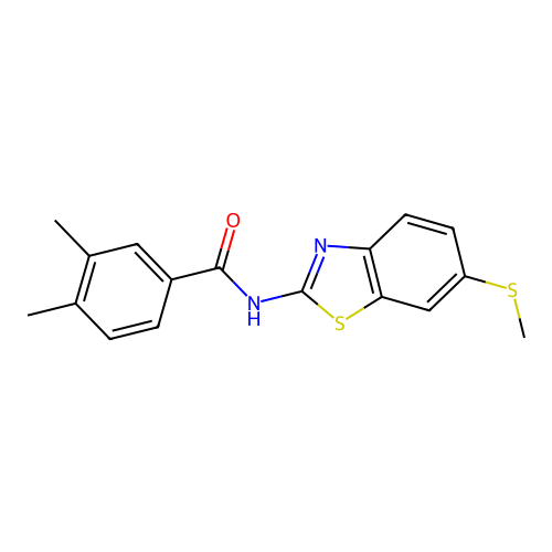 3,4-dimethyl-N-(6-(methylthio)benzo[d]thiazol-2-yl)benzamide structure