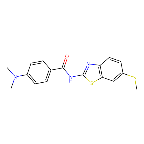 4-(dimethylamino)-N-(6-(methylthio)benzo[d]thiazol-2-yl)benzamide structure