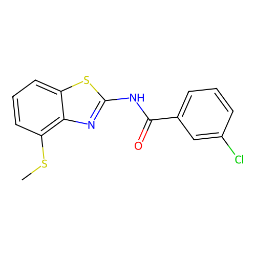 3-chloro-N-(4-(methylthio)benzo[d]thiazol-2-yl)benzamide structure