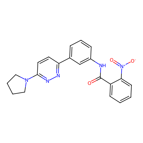2-nitro-N-(3-(6-(pyrrolidin-1-yl)pyridazin-3-yl)phenyl)benzamide structure