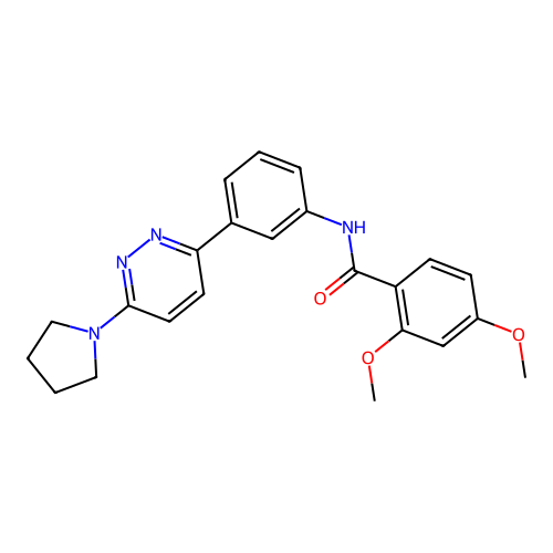 2,4-dimethoxy-N-(3-(6-(pyrrolidin-1-yl)pyridazin-3-yl)phenyl)benzamide structure