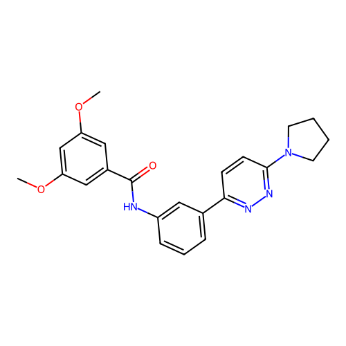 3,5-dimethoxy-N-(3-(6-(pyrrolidin-1-yl)pyridazin-3-yl)phenyl)benzamide structure