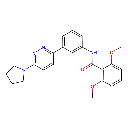 2,6-dimethoxy-N-(3-(6-(pyrrolidin-1-yl)pyridazin-3-yl)phenyl)benzamide structure