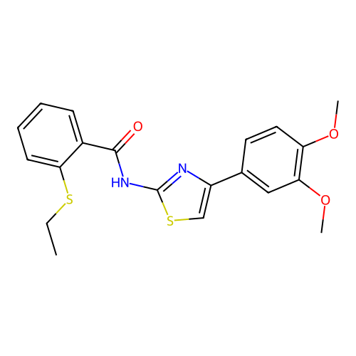 N-(4-(3,4-dimethoxyphenyl)thiazol-2-yl)-2-(ethylthio)benzamide structure