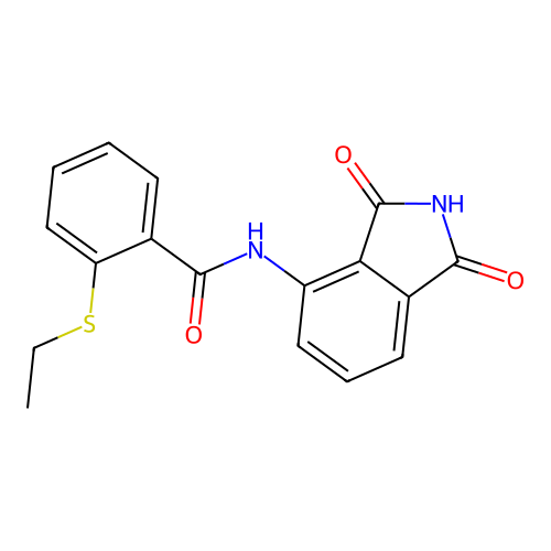 N-(1,3-dioxoisoindolin-4-yl)-2-(ethylthio)benzamide structure