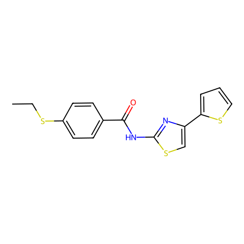 4-(ethylthio)-N-(4-(thiophen-2-yl)thiazol-2-yl)benzamide structure