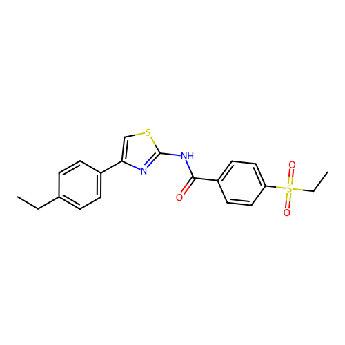 N-(4-(4-ethylphenyl)thiazol-2-yl)-4-(ethylsulfonyl)benzamide structure
