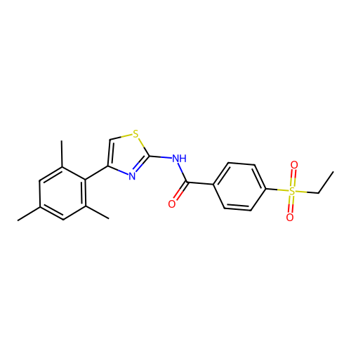 4-(ethylsulfonyl)-N-(4-mesitylthiazol-2-yl)benzamide structure