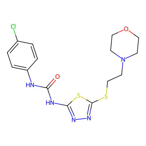 1-(4-Chlorophenyl)-3-(5-((2-morpholinoethyl)thio)-1,3,4-thiadiazol-2-yl)urea structure