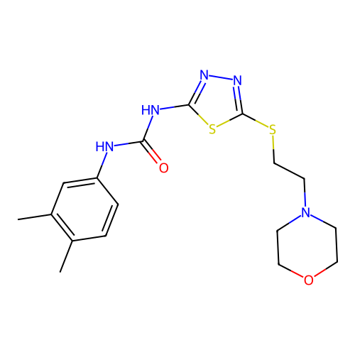 1-(3,4-Dimethylphenyl)-3-(5-((2-morpholinoethyl)thio)-1,3,4-thiadiazol-2-yl)urea structure