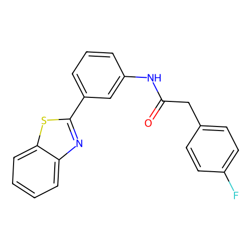 N-(3-(benzo[d]thiazol-2-yl)phenyl)-2-(4-fluorophenyl)acetamide structure
