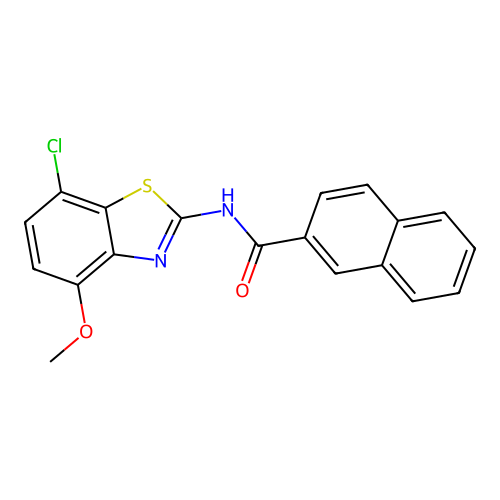 N-(7-chloro-4-methoxy-1,3-benzothiazol-2-yl)naphthalene-2-carboxamide structure
