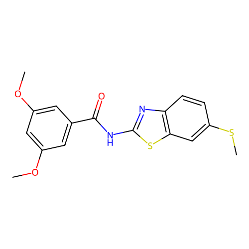 3,5-dimethoxy-N-(6-(methylthio)benzo[d]thiazol-2-yl)benzamide structure