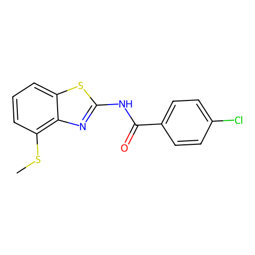 4-chloro-N-(4-(methylthio)benzo[d]thiazol-2-yl)benzamide structure