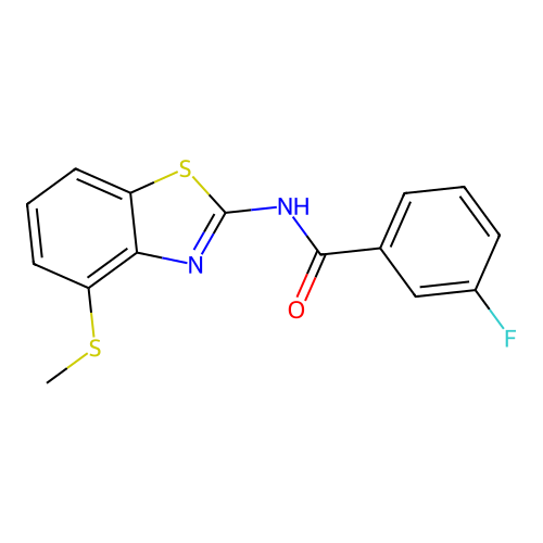 3-fluoro-N-(4-(methylthio)benzo[d]thiazol-2-yl)benzamide structure