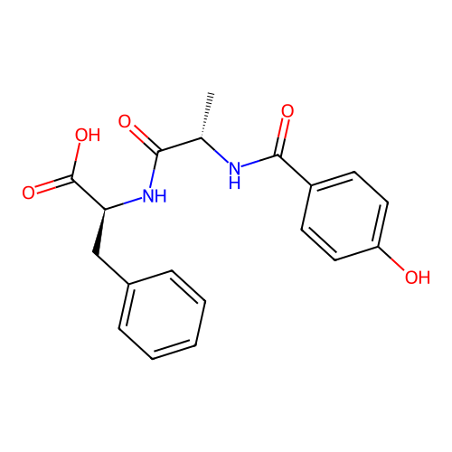 p-hydroxybenzoyl-L-alanyl-L-phenylalanine structure