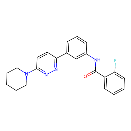 2-fluoro-N-[3-(6-piperidin-1-ylpyridazin-3-yl)phenyl]benzamide structure