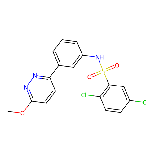 2,5-dichloro-N-(3-(6-methoxypyridazin-3-yl)phenyl)benzenesulfonamide structure