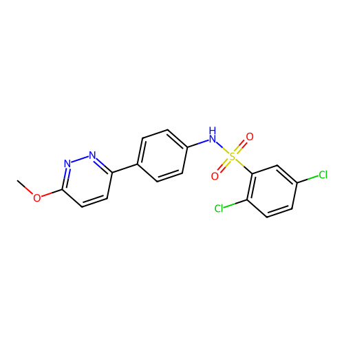 2,5-dichloro-N-(4-(6-methoxypyridazin-3-yl)phenyl)benzenesulfonamide structure
