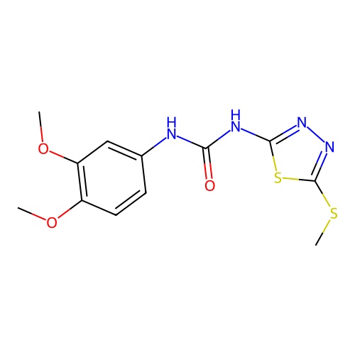 1-(3,4-Dimethoxyphenyl)-3-(5-(methylthio)-1,3,4-thiadiazol-2-yl)urea structure