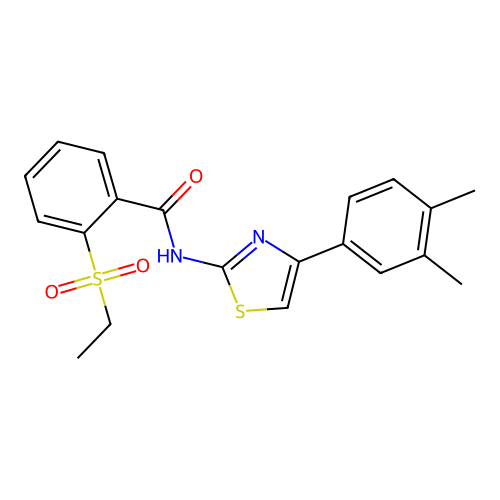 N-(4-(3,4-dimethylphenyl)thiazol-2-yl)-2-(ethylsulfonyl)benzamide structure