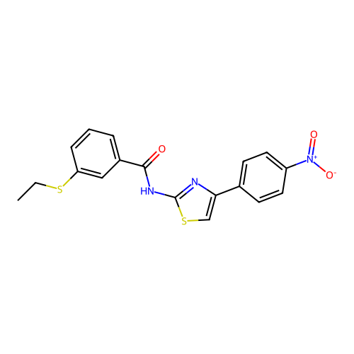 3-(ethylthio)-N-(4-(4-nitrophenyl)thiazol-2-yl)benzamide structure