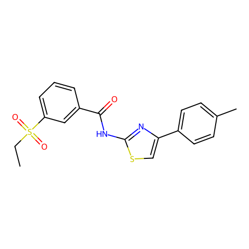 3-(ethylsulfonyl)-N-(4-(p-tolyl)thiazol-2-yl)benzamide structure