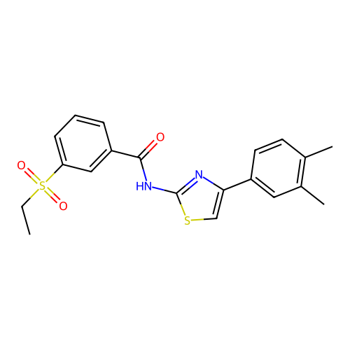 N-(4-(3,4-dimethylphenyl)thiazol-2-yl)-3-(ethylsulfonyl)benzamide structure