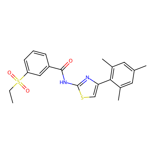 3-(ethylsulfonyl)-N-(4-mesitylthiazol-2-yl)benzamide structure
