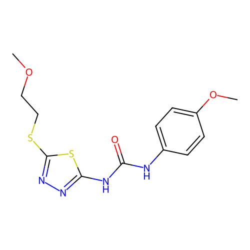 1-(5-((2-Methoxyethyl)thio)-1,3,4-thiadiazol-2-yl)-3-(4-methoxyphenyl)urea structure