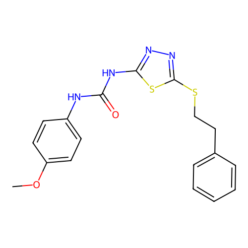 1-(4-Methoxyphenyl)-3-(5-(phenethylthio)-1,3,4-thiadiazol-2-yl)urea structure